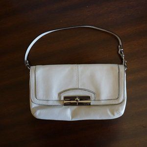 Coach White Clutch/Wallet With Detachable Strap